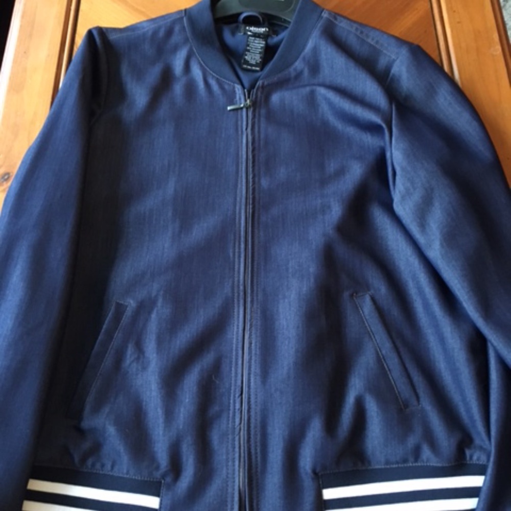 NWOT Olsen Europe Blue Bomber jacket unworn sz M/10